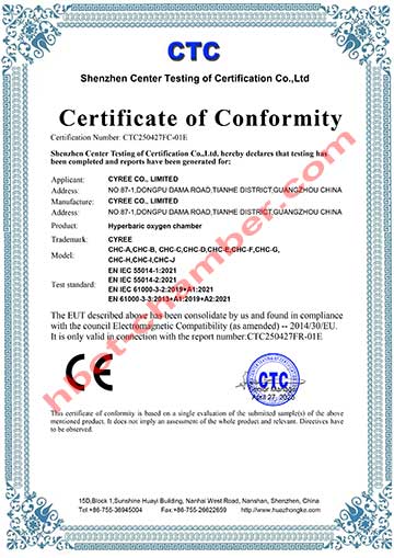 hyperbaric chamber with ce certification